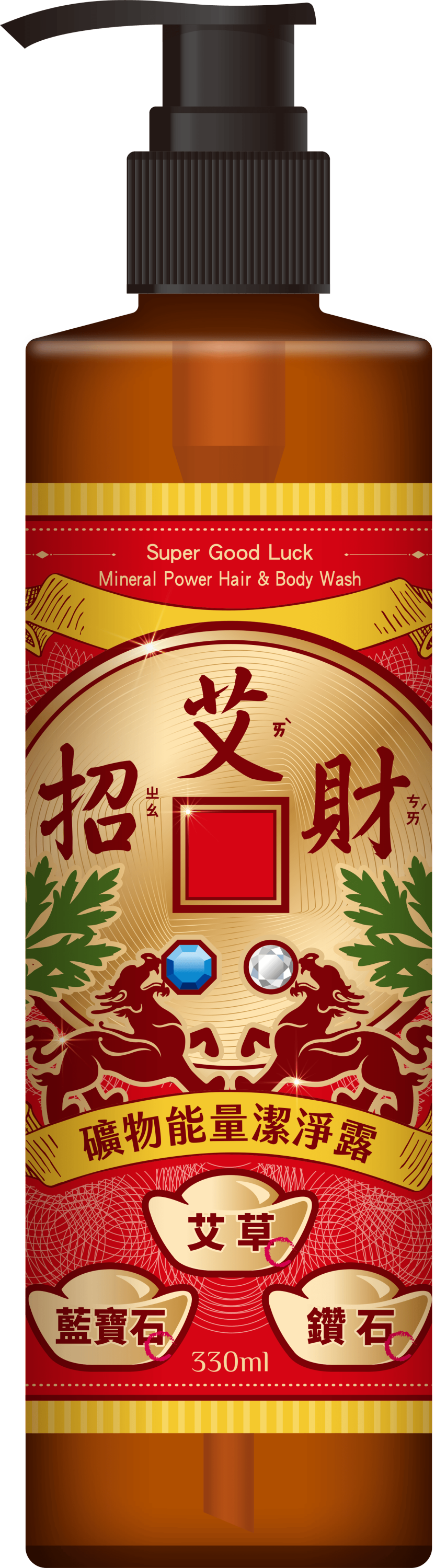 艾招財礦物能量洗沐潔淨露330ml